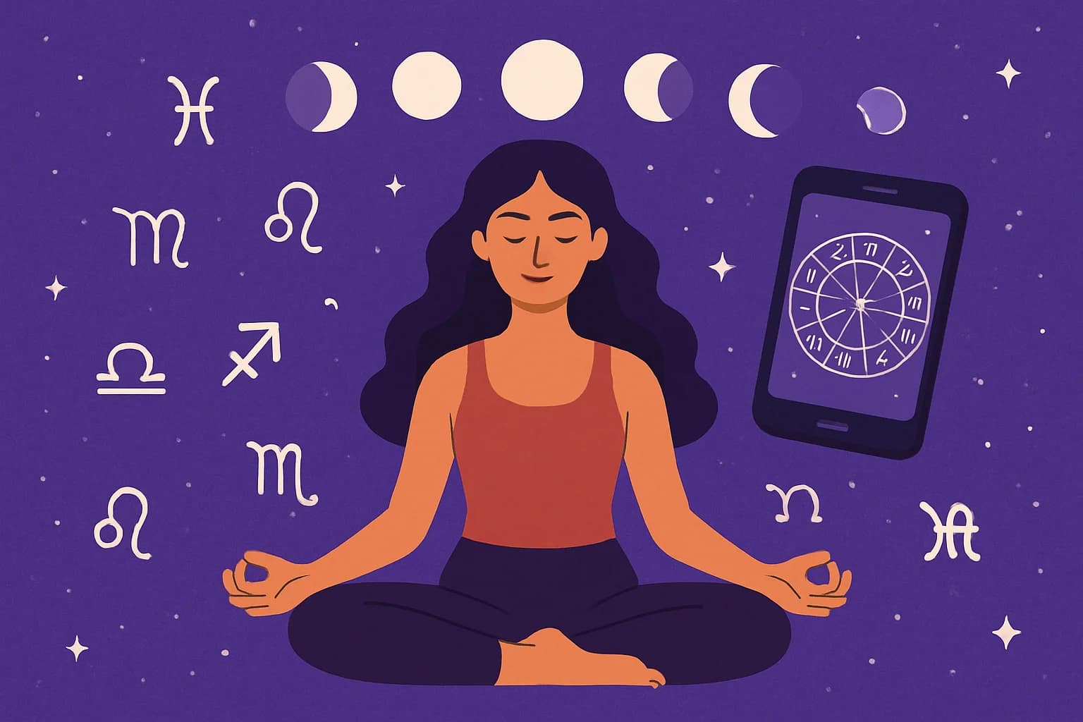 Wellness app with astrology features - mood tracking, biorhythms, and personalized horoscopes