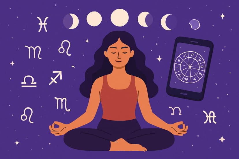 Wellness app with astrology features - mood tracking, biorhythms, and personalized horoscopes